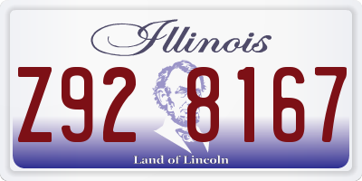 IL license plate Z928167