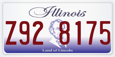 IL license plate Z928175