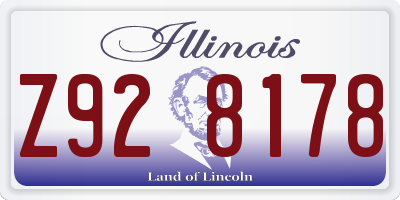 IL license plate Z928178