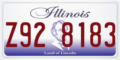 IL license plate Z928183