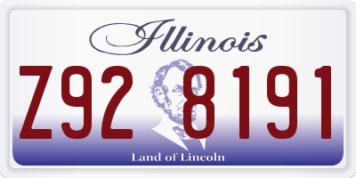 IL license plate Z928191