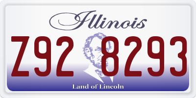 IL license plate Z928293