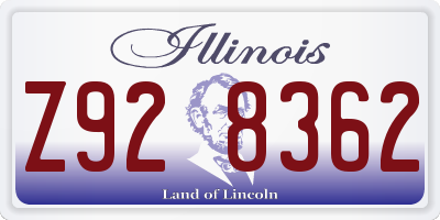 IL license plate Z928362