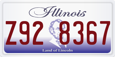 IL license plate Z928367