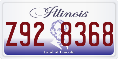 IL license plate Z928368