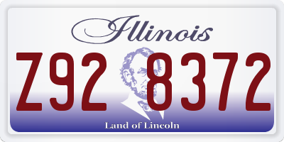 IL license plate Z928372