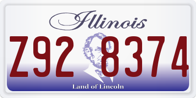 IL license plate Z928374