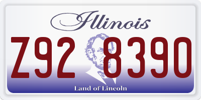 IL license plate Z928390