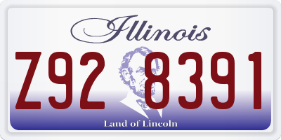 IL license plate Z928391