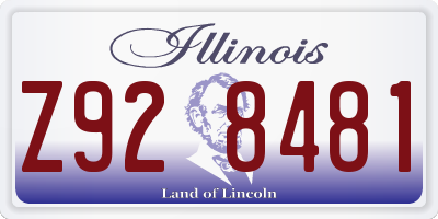 IL license plate Z928481