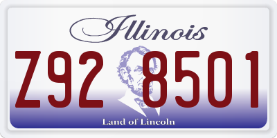 IL license plate Z928501