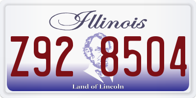 IL license plate Z928504