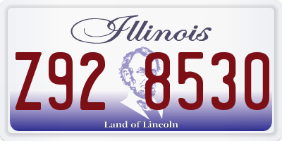 IL license plate Z928530