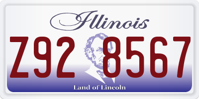 IL license plate Z928567