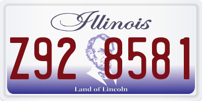 IL license plate Z928581
