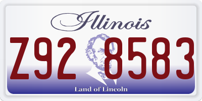 IL license plate Z928583