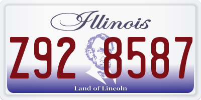 IL license plate Z928587