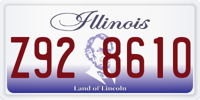 IL license plate Z928610