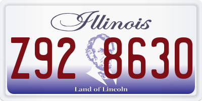IL license plate Z928630