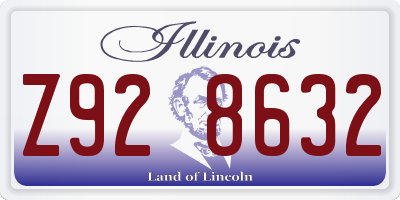 IL license plate Z928632