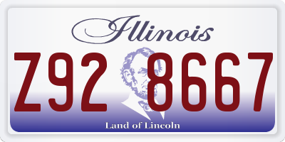 IL license plate Z928667