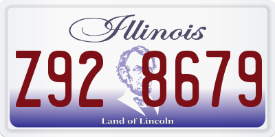 IL license plate Z928679