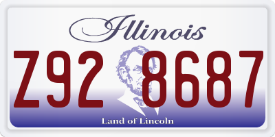 IL license plate Z928687