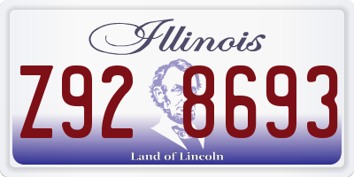 IL license plate Z928693