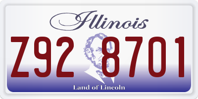 IL license plate Z928701
