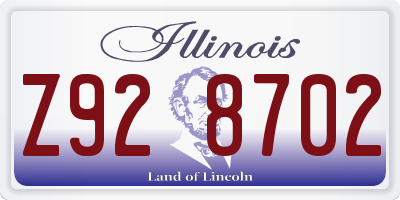 IL license plate Z928702