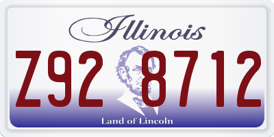 IL license plate Z928712