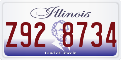 IL license plate Z928734