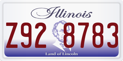 IL license plate Z928783