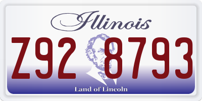 IL license plate Z928793