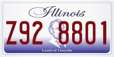 IL license plate Z928801