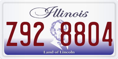 IL license plate Z928804