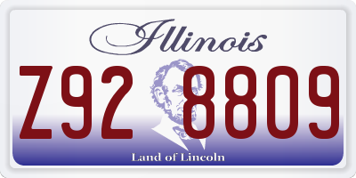 IL license plate Z928809