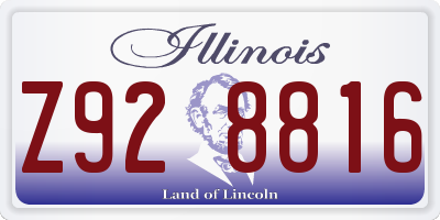 IL license plate Z928816