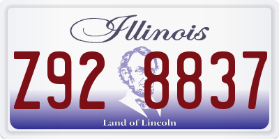IL license plate Z928837