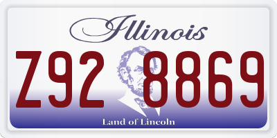 IL license plate Z928869