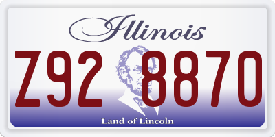 IL license plate Z928870