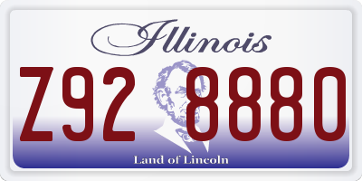 IL license plate Z928880