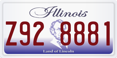 IL license plate Z928881