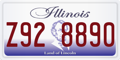 IL license plate Z928890