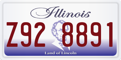 IL license plate Z928891