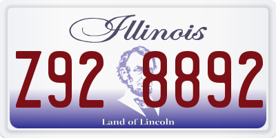 IL license plate Z928892