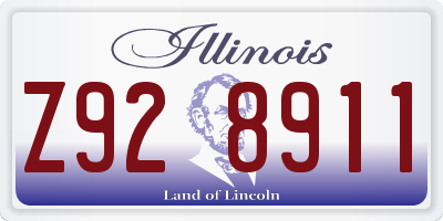 IL license plate Z928911