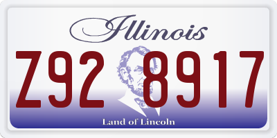 IL license plate Z928917