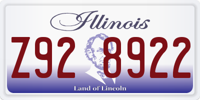 IL license plate Z928922