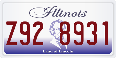 IL license plate Z928931